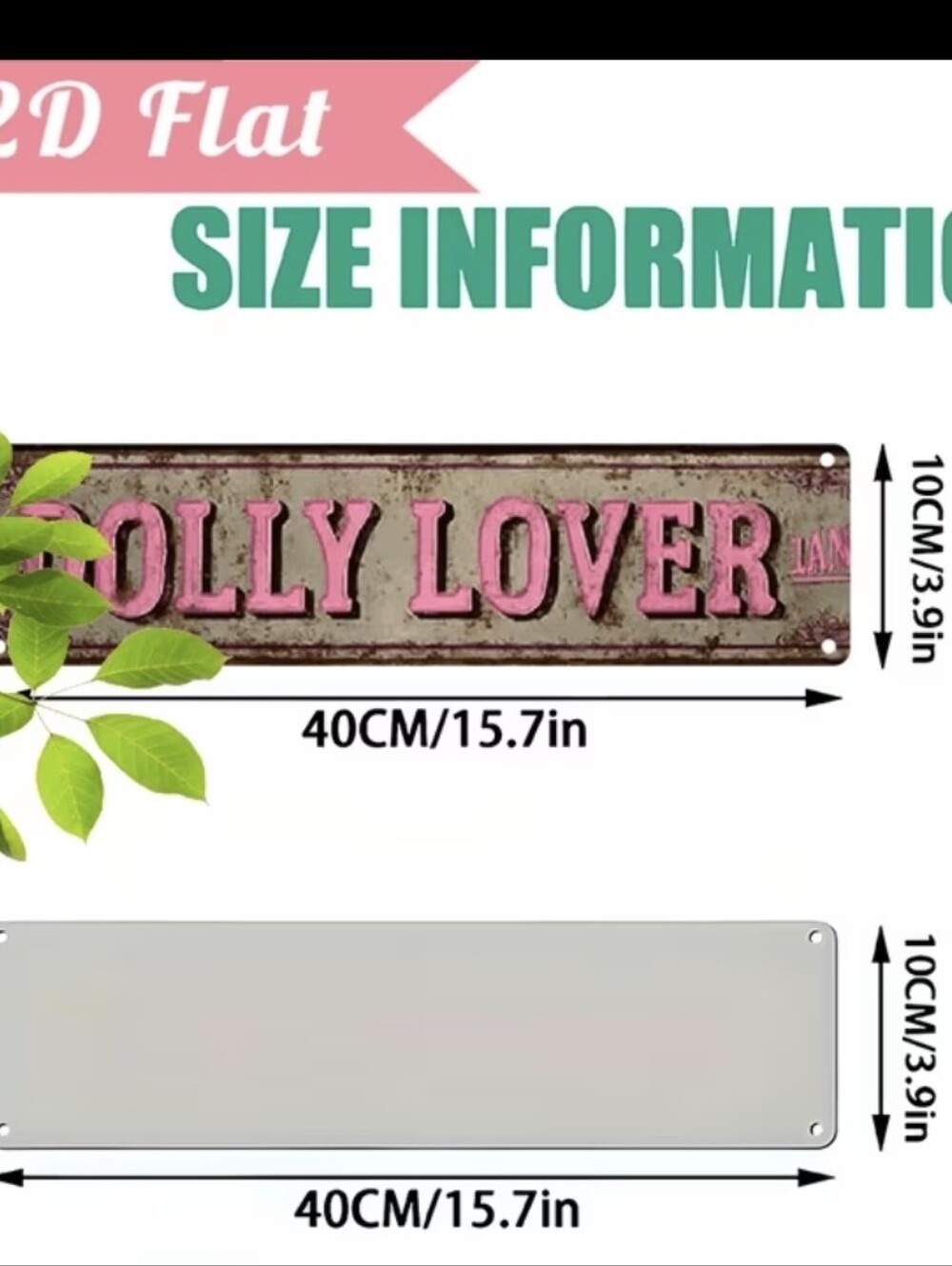 Dolly Lover Faux Vintage 3.9x15.7 Metal Wall Sign New